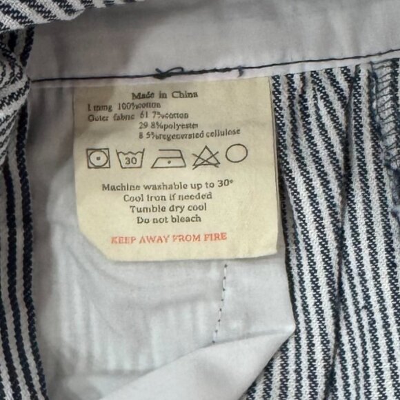 DOTTY DUNGAREES - OVERALL MINI SKIRT - STRIPES NAVY/WHITE - 61.7% COTTON - NWT - Picture 4 of 4